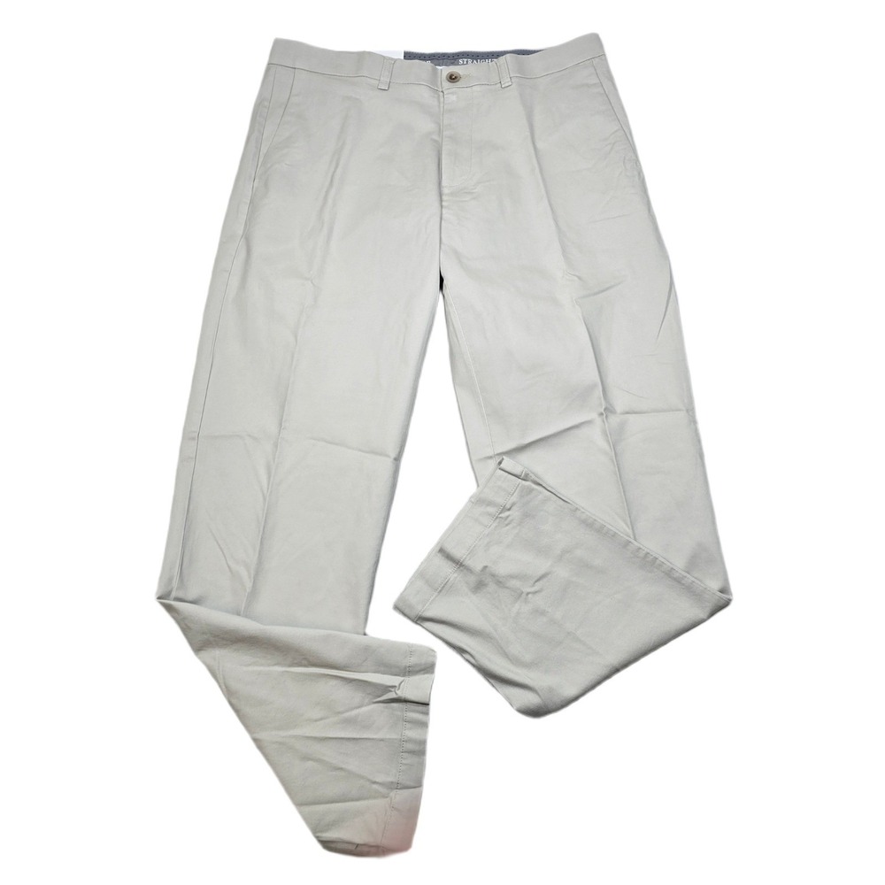 Haggar Premium Soft Chino Pants Mens 36x30 Beige Khaki Straight Fit‎ NEW